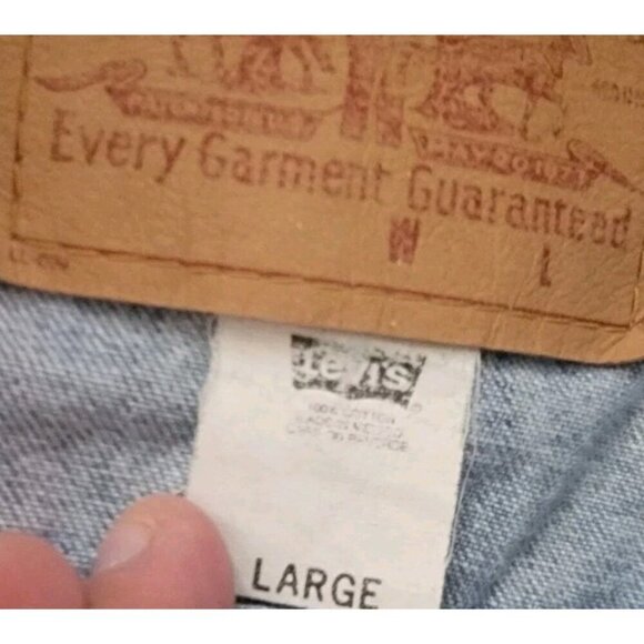 Vintage Levis Trucker Jacket Large Jeans Size 12 Set Denim Embroidered Dragon - Picture 5 of 16